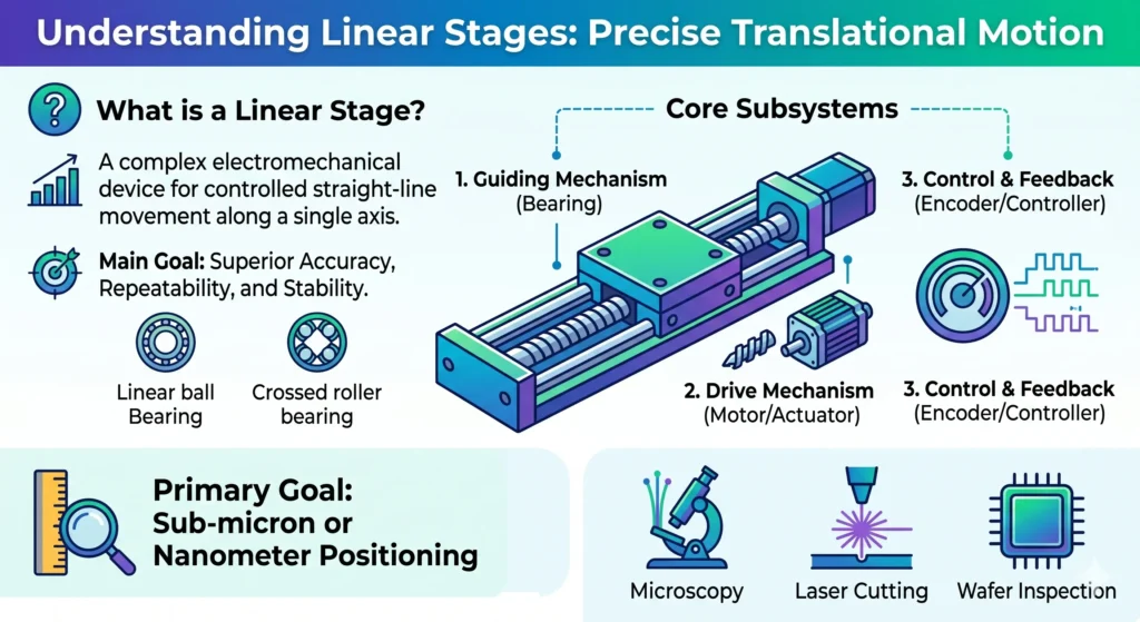 What is a linear stage and its application